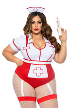 Load image into Gallery viewer, Nurse Feelgood Costume, Plunging-V Garter Bodysuit