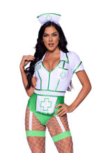 Load image into Gallery viewer, Nurse Feelgood Costume, Plunging-V Garter Bodysuit