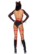 Load image into Gallery viewer, Lethal Ninja Costume, Strappy Wrap Around Bra Top with V-cut Bottoms