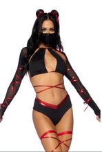 Load image into Gallery viewer, Lethal Ninja Costume, Strappy Wrap Around Bra Top with V-cut Bottoms