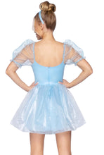 Load image into Gallery viewer, Frosted Organza Babydoll Dress, Ruffle-trim sweetheart neckline Mini Dress