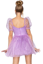 Load image into Gallery viewer, Frosted Organza Babydoll Dress, Ruffle-trim sweetheart neckline Mini Dress