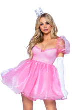 Load image into Gallery viewer, Frosted Organza Babydoll Dress, Ruffle-trim sweetheart neckline Mini Dress