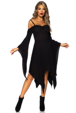 Load image into Gallery viewer, Bell Sleeved Peasant Dress with Bell Sleeves & Scarf Skirt