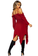 Load image into Gallery viewer, Bell Sleeved Peasant Dress with Bell Sleeves & Scarf Skirt