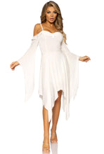 Load image into Gallery viewer, Bell Sleeved Peasant Dress with Bell Sleeves & Scarf Skirt