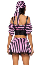 Load image into Gallery viewer, Treasure Hunt Pirate Costume, Striped Bandeau Top with Ribbon Pick Up Skirt