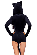 Load image into Gallery viewer, Plush Velvet Black Cat Onesie with Tail and Bell