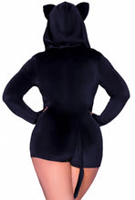 Load image into Gallery viewer, Plush Velvet Black Cat Onesie with Tail and Bell