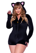 Load image into Gallery viewer, Plush Velvet Black Cat Onesie with Tail and Bell