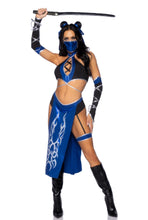 Load image into Gallery viewer, Combat Ninja Costume, Strappy Crop Top with Panel Skirt