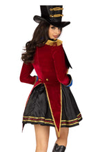Load image into Gallery viewer, Two Piece Classic Ringmaster Costume Set, Sequin trimmed satin dress with Top hat