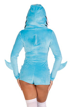 Load image into Gallery viewer, Comfy Shark Costume Set - Ultra-Soft Plush Romper with Fin and Teeth Hood