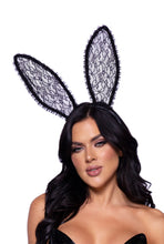 Load image into Gallery viewer, Bendable Lace Bunny Ears with Ruffle Trim for Costumes and Accessories