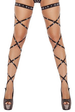 Load image into Gallery viewer, Criss Cross Rhinestone Thigh High, Rhinestone Stockings