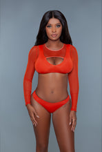 Load image into Gallery viewer, Two piece swimsuit with Mesh Long Sleeves