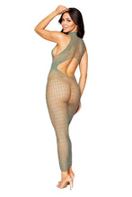 Load image into Gallery viewer, Seamless geometric fence net design bodystocking gown
