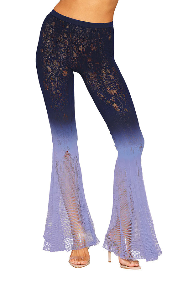 Seamless knitted lace pantyhose