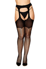 Load image into Gallery viewer, Opaque knit suspender garter pantyhose
