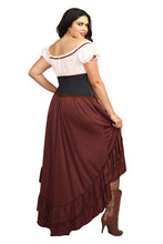 Load image into Gallery viewer, Saloon Gal Two Piece Costume Set, Off-the-Shoulder Dress with Attached Skirt
