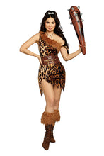 Load image into Gallery viewer, Six Piece Clubbin Cutie Costume Set, Prehistoric Princess
