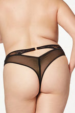 Load image into Gallery viewer, Lace and Mesh Panel Thong Panty
