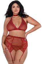 Load image into Gallery viewer, Fishnet and Lace Four-piece Set
