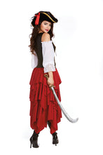 Load image into Gallery viewer, Ships Ahoy Pirate Costume, Off-the-Shoulder Pirate Dress
