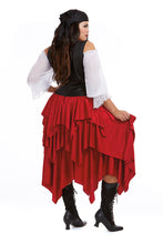 Load image into Gallery viewer, Ships Ahoy Pirate Costume, Off-the-Shoulder Pirate Dress
