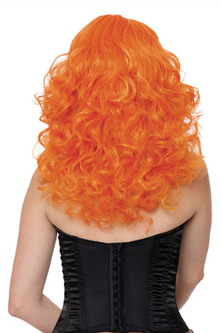 Orange Big Curls Wig