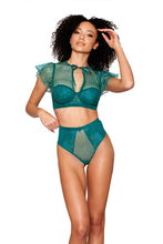 Load image into Gallery viewer, Lurex Mesh Underwire Bra and High-waisted Thong
