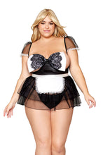 Load image into Gallery viewer, Maid-themed open cup mesh babydoll
