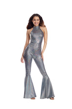 Load image into Gallery viewer, Disco Diva Costume Set, Foil Printed Mock Neck Jumpsuit
