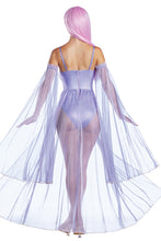 Load image into Gallery viewer, Moonlit Goddess Costume Set, Sequin-Trimmed Bodysuit with Matching Sleeves
