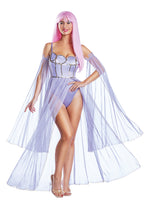 Load image into Gallery viewer, Moonlit Goddess Costume Set, Sequin-Trimmed Bodysuit with Matching Sleeves
