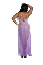 Load image into Gallery viewer, Ombré Glitter Mesh Strappy Gown, Strappy Details and Sheer Mesh Lingerie
