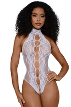 Load image into Gallery viewer, Peek-a-Boo Madame Teddy,  Lace and Mesh Bodysuit

