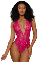 Load image into Gallery viewer, Tiana Lace Teddy with Satin Tie
