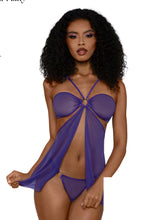 Load image into Gallery viewer, Sheer Ring Detail Babydoll Set with Panty
