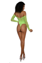Load image into Gallery viewer, Rhinestone Off Shoulder Bodystocking

