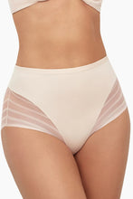 Load image into Gallery viewer, Seamless Tummy Control Striped Design Briefs, Soft Microfiber Full Coverage Underwear with Moderate Compression
