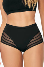 Load image into Gallery viewer, Seamless Tummy Control Striped Design Briefs, Soft Microfiber Full Coverage Underwear with Moderate Compression
