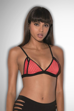 Load image into Gallery viewer, Stripe mesh cut out bralette
