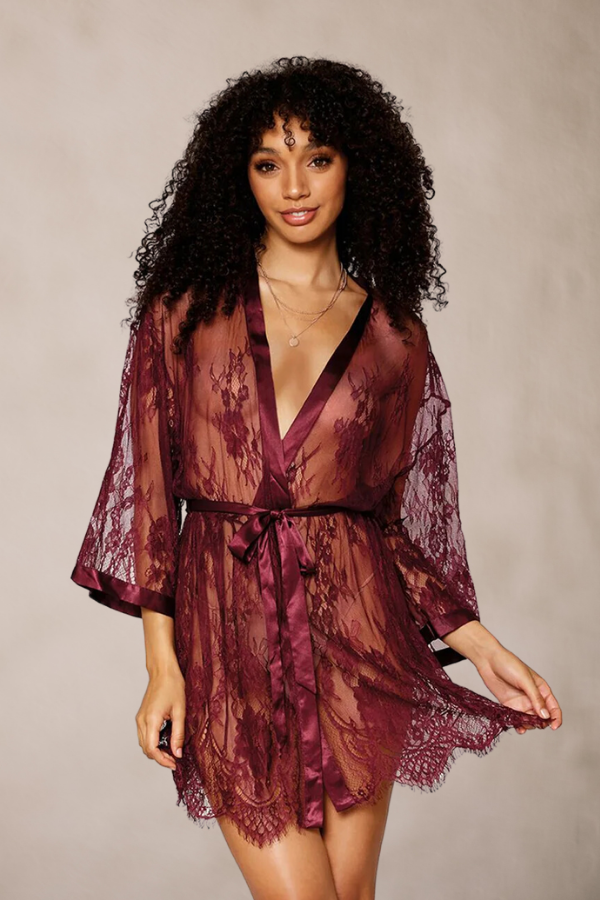 Eyelash lace robe