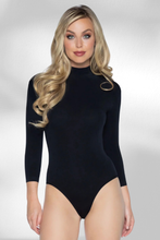 Load image into Gallery viewer, High Neck 3/4 Sleeve Bodysuit with Snap Crotch
