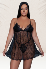 Load image into Gallery viewer, Luxurious floral lace babydoll lingerie
