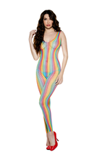Load image into Gallery viewer, Mini rainbow net footless bodystocking

