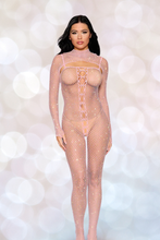 Load image into Gallery viewer, Fishnet catsuit bodystocking and shrug set, Two Piece Lingerie Set
