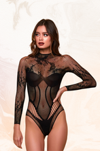 Load image into Gallery viewer, Delicate Lace Long Sleeve Teddy
