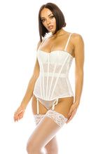Load image into Gallery viewer, Two pcs Lace-Up Back Corset Style Top with Matching G-String

